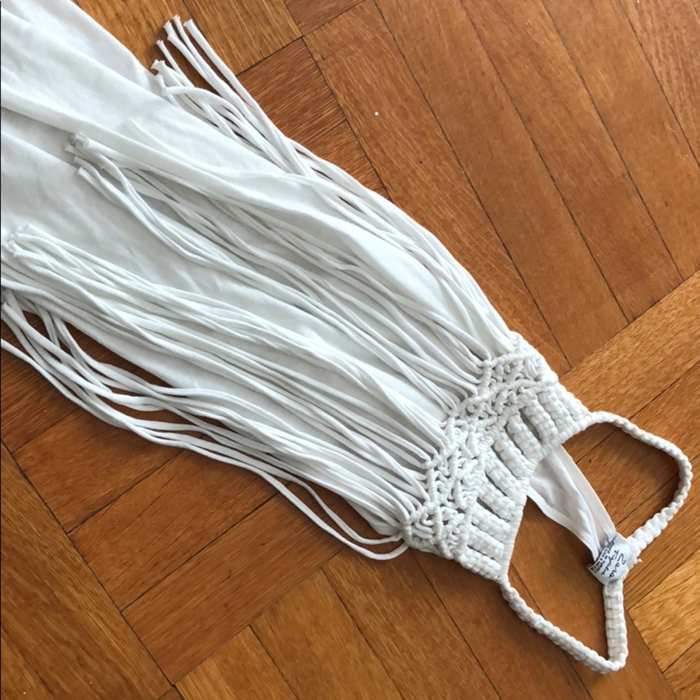 Zara white fringe top!